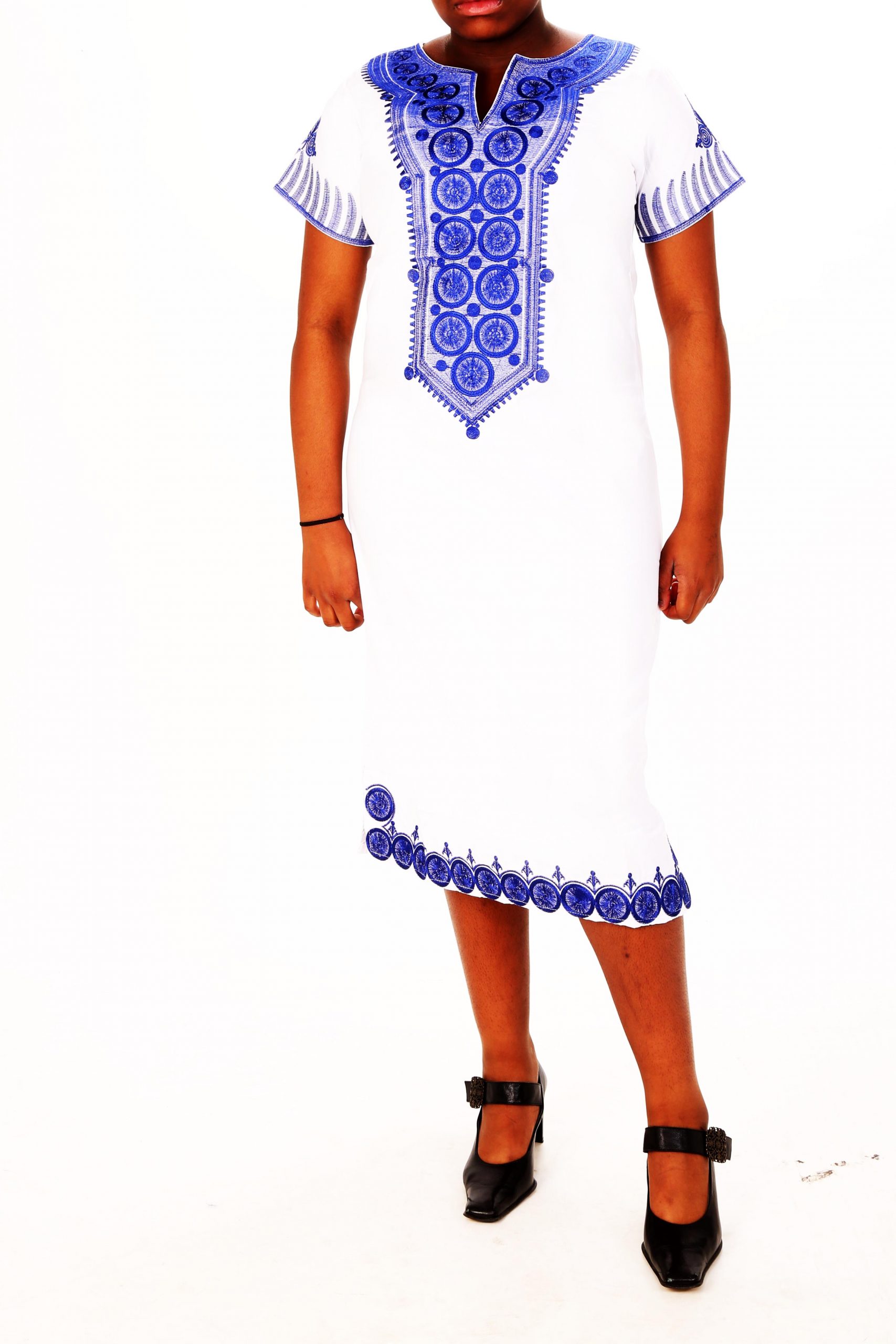 African Embroidered midi dress Immsfashion